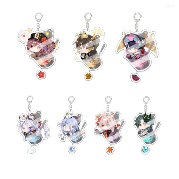 Porte-clés Amine Porte-clés Genshin Impact Cup Zhongli Xiao Cosplay Hommes Voiture Pour Femmes Accessoires Sac Pendentif Porte-clés Ami Cadeau