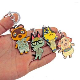 Sleutelhangers Anime Animal Crossing Emaille Sleutelhanger Voor Mannen Vrouwen Cartoon Karakter Horizons Hanger Sleutelhanger Fans Auto Tas Decor Sieraden