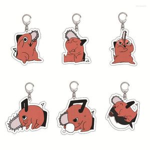 Keychains Anime Chainsaw Man Acryl Keychain Pochita Keyring Accessoires Cosplay Pendant Backpack Key Chains For Bags Gift Miri22