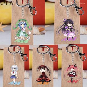 Porte-clés Anime Date A Live Porte-clés Tokisaki Kurumi Himekawa Yoshino Acrylique Porte-clés Kawaii Chiffres Llaveros Pour Enfants Cadeaux D'anniversaire