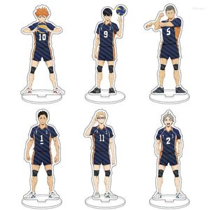 Porte-clés Anime Figure Haikyuu Volleyball Junior Figurine Acrylique Stand Modèle Plaque Décor De Bureau Signe Debout Pour Hommes Porte-clés Ami CadeauxKe