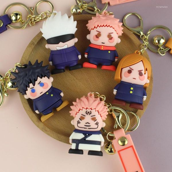 Llaveros Anime Jujutsu Kaisen PVC Gojo Itadori Fushiguro Kugisaki Sukuna Kawaii Doll Bag Colgante Fans Colección de regalos