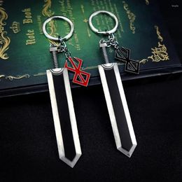 Porte-clés Anime Porte-clés Berserk Guts Épée Pendentif Porte-clés En Métal Llaveros Accessoires Cadeau Chaveiro Pour Femmes Hommes En Gros 10 pcs/Lot