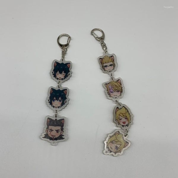 Llaveros Llavero Anime Final Fantasy XV Gladiolus Noctis Prompto Ignis Caras lindas Llavero acrílico Correa colgante Fans CollectionKeychains F