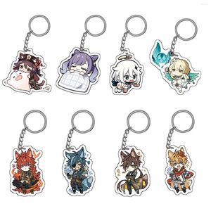 Keychains Anime Keychain Genshin Impact Venti Paimon Player Diluc Klee Man Key Chain voor dames hangersring geschenken