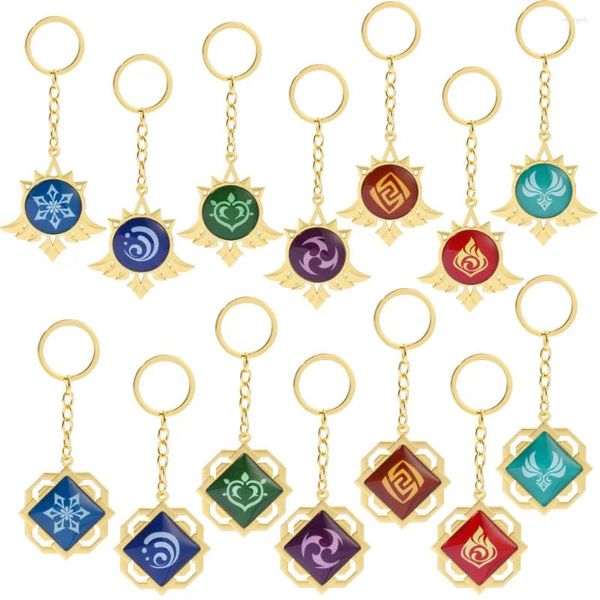 Porte-clés Anime Porte-clés Genshin Impact Vision Oeil de Dieu Lumineux Inazuma Accessoires Sac Pendentif Porte-clés Jolis Cadeaux