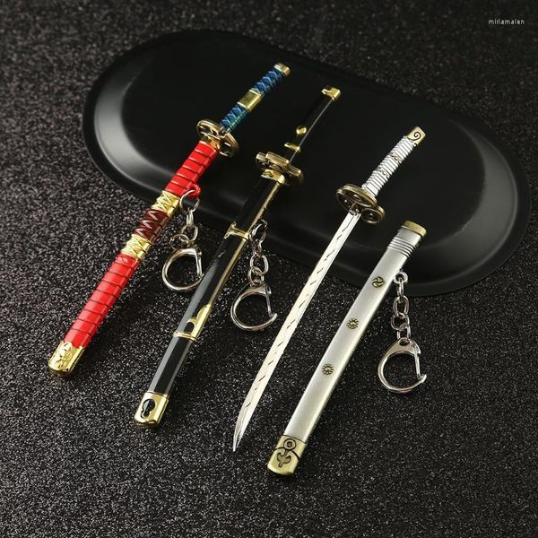 Porte-clés Anime One Piece Porte-clés Roronoa Zoro Épée Porte-clés Anneau Hommes Sac De Voiture Chaveiro Bijoux De Mode Miri22