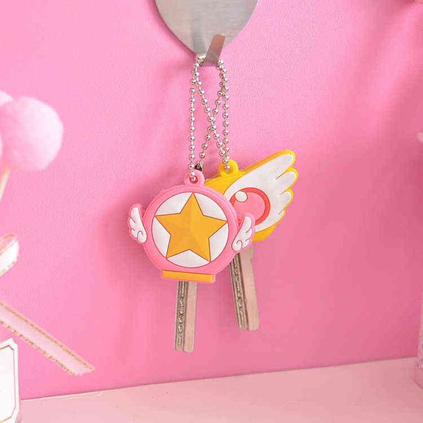 Keychains Anime Sailor Moon Keychain Kawaii Lindo Sile Key Protector Luna Cat Figura de juguete Cadena de llave Bag Baging Regalo Joyería T220909