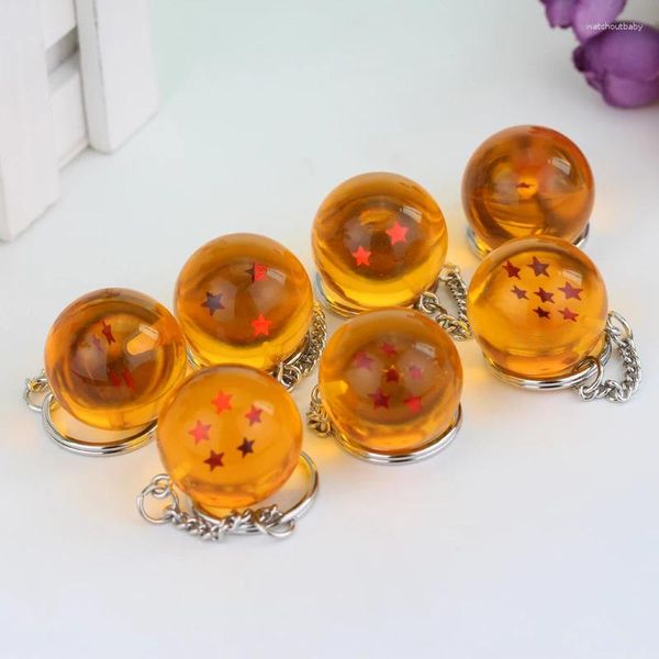 Porte-clés série Anime 1-7 étoiles boules, pendentif en perle, pour femmes, hommes et enfants, bijoux, accessoire de Cosplay