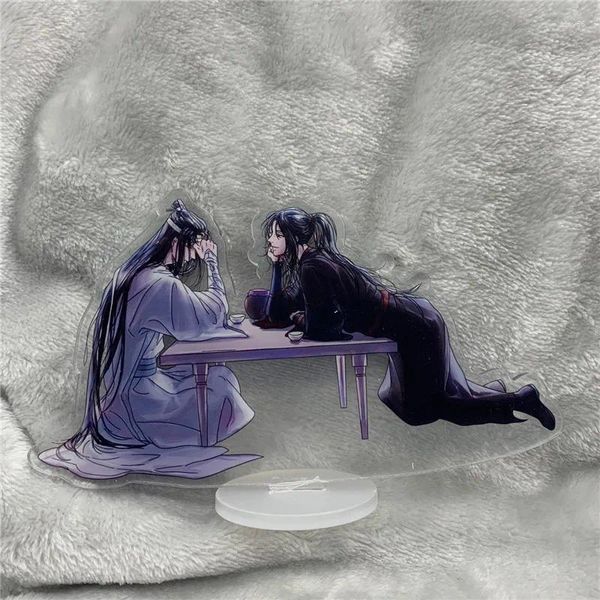 Llaveros Anime Stand Dao Zu Shi Wei Wuxian Lan Wangji Figura acrílica Pantalla Decoración de escritorio 10 cm