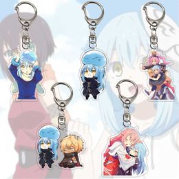 Keychains anime die keer dat ik werd gereïncarneerd als een slijm keychain kawaii rimuru tempest cijfers hanger Key Chain Bag Charm Fans Collection J230426