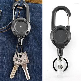 Keychains Antift Metal Metal Easy Fasing Budle Corde Elastic Keychain Key Key Ring Anti Lost Ski Pass ID Card