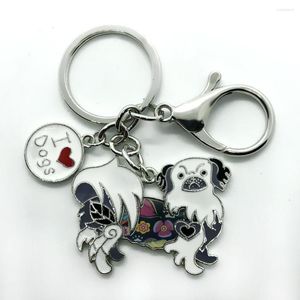 Keychains Aankomst Familie Pet Dog Sieraden Keychain Email Color Butterfly Pendant Metal Lobster Clasp Key Chain