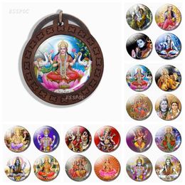 Keychains Aankomst God Shiva Keychain houten religieuze amulet hanger handgemaakte accessoires cadeau voor vrienden KeychainsKeyChains Forb22