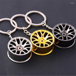 Keychains Auto Turbo Hub Keychain Wheel Rim Car Keyring Luxe Zink Alloy Key FOB Tyre Styling Chain voor S141