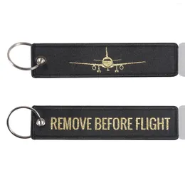 Keychains Aviation Keychain Retirez avant le vol tissé de la touche tissée Bague spéciale Bagage étiquette de marque rouge Chain de cadeaux OEM