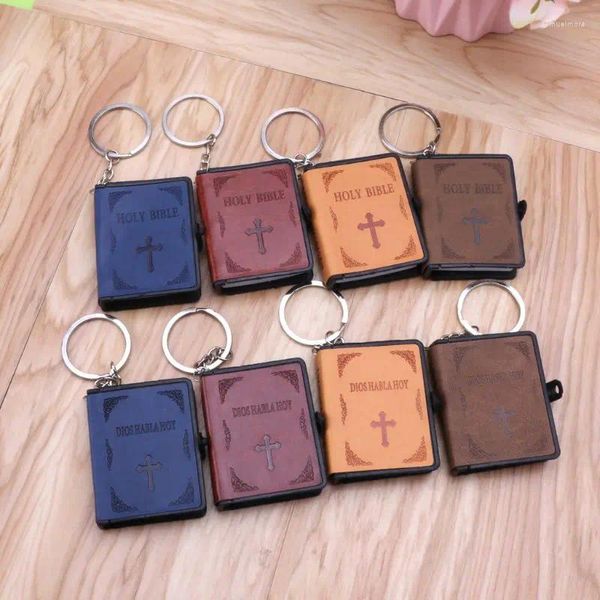 Llaveros B36D Llavero de papel en miniatura Christian Jesus Keyring Mini libro para Key Ri