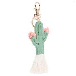 Keychains Backpack Cactus hanger hangende autosleutel accessoire De bloemen handgeweven sleutelhanger Miss