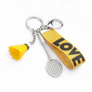 Keychains Badminton Souvenir Love Letter Key Chain Keyring Gifts For Sports Lover Cute Ball Bag Charms Ring 6 Color