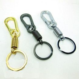 Keychains Bag Keychain Key Ring Spring Sprogle Belt Clip Loop Loop Metal Chain Men Mode roestvrijstalen auto Miri22
