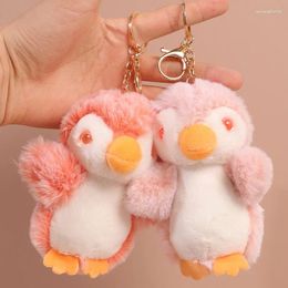 Keychains Bamboo Charcoal Penguin Plux Doll Pendant Net Red Couple Key Chain Sac Hanging Decoration Car Wholesale