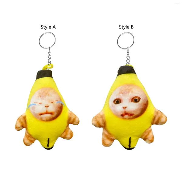 Porte-clés banane en peluche nouveauté suspendue adorable poupée porte-clés avec son pour fête faveur sac à main sac à dos adultes