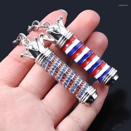 Keychains Barber Shop Hairdresser Tools Keychain 3D Pole Licht scheermes Haarclippers Haardroger Kammen schaar hanger Key Chains sieraden enek2