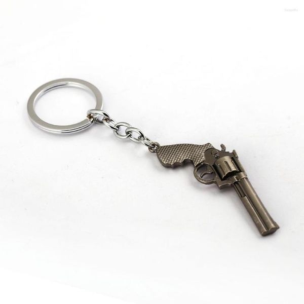 Porte-clés champs de bataille porte-clés Revolver porte-clés support pour voiture mode Chaveiro chaîne jeu pendentif hommes cadeau bijoux
