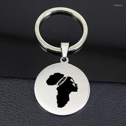 Porte-clés belle femme porte-clés afrique carte disque bijoux pour hommes et femmes goutte YP7364