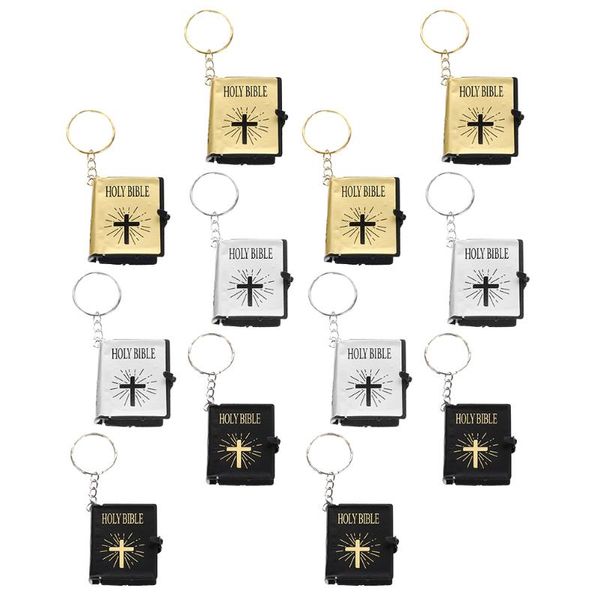 Porte-clés Bible Porte-clés Mini Porte-clés Saint Pendentif Clé Religieux Miniature Petites Chaînes Suspendues Bibles Cadeaux Porte-Livre Chaîne RingKeychains