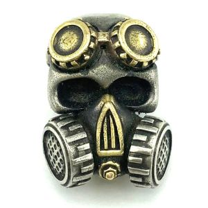 Keychains Biochemical Skull Head Gas Mask Klees Klezen buitenshuis EDC DIY Tools Rebel Street Punk Woven Paracord Pearl voor sleutelhangerkleding