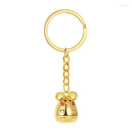 Keychains Black Golden White Long Light Chain Dangle Alloy Mouse Fashion Cute Creative Key Chains For Women Men