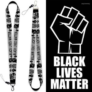 Keychains Black Lives Matter Mobile Phone Lanyard Ribbon Key Chain Dainable