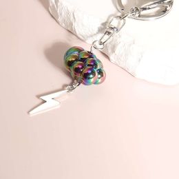 Keychains Black Blanc Solid Cloud Key Rings Lighing Pendendants Friendship For Women Men Lovers Gift Handmade Bijoux