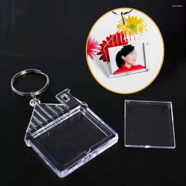 Porte-clés porte-clés vierge porte-clés breloques anneau maison sac publicitaire