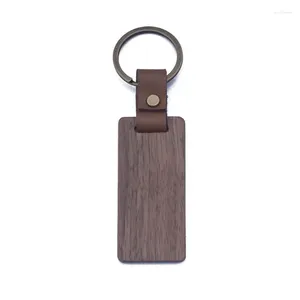 Keychains vide en bois pour la chaîne de clés en bois des clés de porte clés ou un ami artisanal cadeau (recta