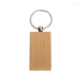 Llaveros Llavero de madera en blanco Rectangular ID de llave se puede grabar DIY Llavero de madera sin terminar para manualidades Miri22