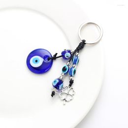 Porte-clés bleu mauvais œil, petites perles exquises, pendentif, bijoux, sac cadeau pour propriétaire, accessoires B85D