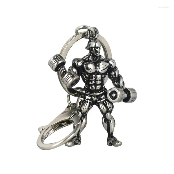 Porte-clés Bodybuilders Musculaire ManPendant Porte-clés Cadeau Pour Hommes Sportif Haltère De Levage Porte-clés DIY Porte-clés En Métal Porte-clés Bijoux