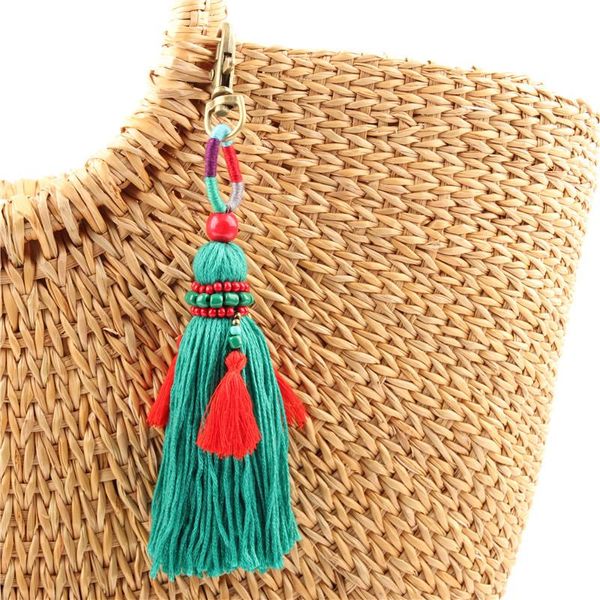 Porte-clés Bohème Gland Pendentif Porte-clés Folk-personnalisé Pompon Porte-clés Accessoires Sac Charme Anneaux De Voiture Des Femmes Pour Une Femme J3030Keychai