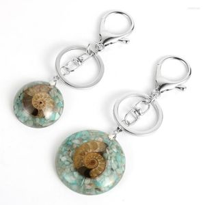 Keychains Boho Conch Chip Amazones Stone Orgone hanger Keychain voor paar mannen dames zomer strand bohemia orgemie sleutelhanger ringhouder sma