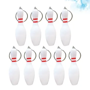 Sleutelhangers Bowling Pin Sleutelhanger Sleutelhanger Charme Ring Ornamenten Voor Sportliefhebbers Handtas Hanger Feestartikelen 9st