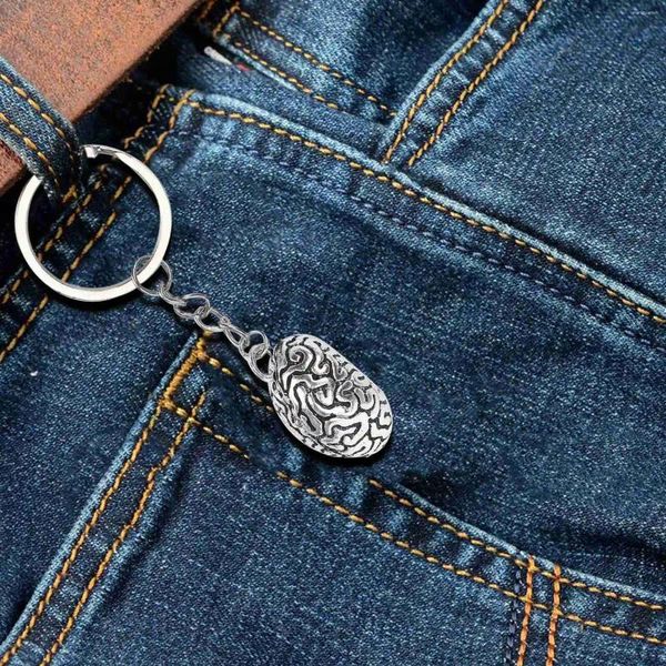 Keychains Brain Keychain Allia Smart Brainiac IQ Key Key Ring Fob Chain Human