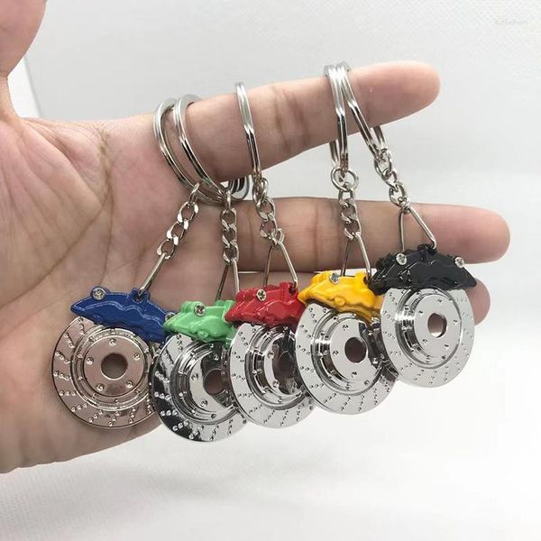 Porte-clés disque de frein étrier de roue porte-clés en métal voiture réaménagement taille anneau bijoux pendentif cadeau