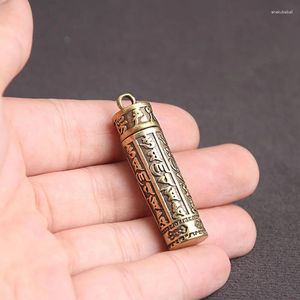 Keychains Brass Bouddha Tibet Multiplier Sutra Tantric Cylindre Pendant Pendre Collier suspension