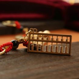 Keychains Brass Mobile Abacus gourd rouge corde rouge cinq empereurs Cinnabar Pendant pour hommes et femmes sac clés de voiture