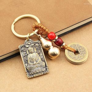 Keychains Brass Zodiac Tiger Emperors Money Chavechain Lucky Car Gande Bijoux Accessoires Accessoires Keying