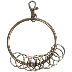 Porte-clés ton bronze mousqueton prisonnier porte-clés 10 boucles porte-clés anneau 7.6 cm