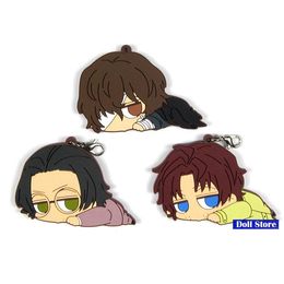 Keychains Bungo Stray Dogs Anime Keychain Dazai Osamu Atsushi Nakaji Edogawa Ranpo Rubber Magnetic Paste voor koelkast D230