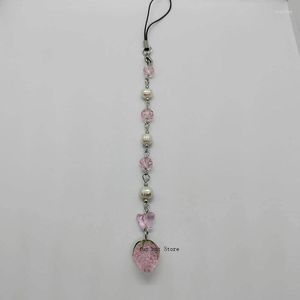 Porte-clés papillon porte-clés pendentif mignon fée Bracelet téléphone perlé main assemblage Pastel noyau chaînes pour les femmes